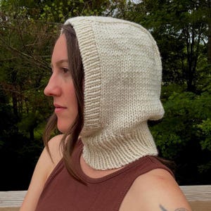 Handmade Knit Cream Balaclava