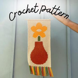 Padrão de crochê para decoração de parede com narcisos: PDF para iniciantes (download digital)