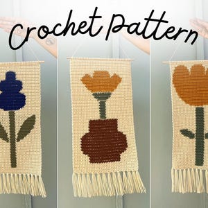 Flower Child Wall Hangings CROCHET PATTERN Bundle - 5 Beginner-Friendly Crochet Patterns - Digital PDF Only