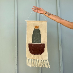 Crochet Cactus Wall Hanging | DIGITAL CROCHET PATTERN | Flower Child Wall Hanging Pattern