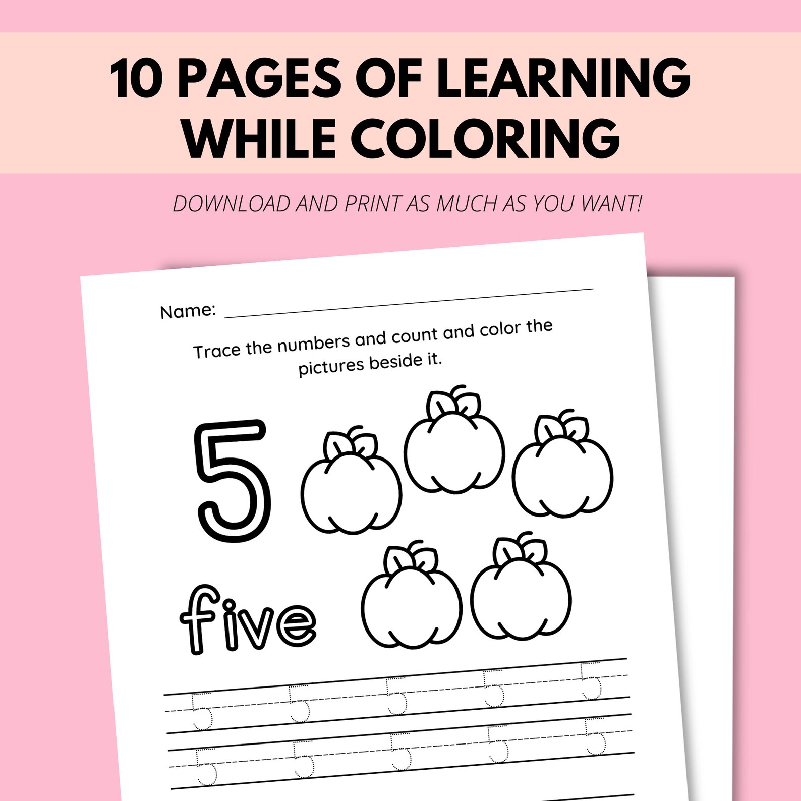 Number Tracing Worksheets PDF / Traceable Numbers / Preschool ...