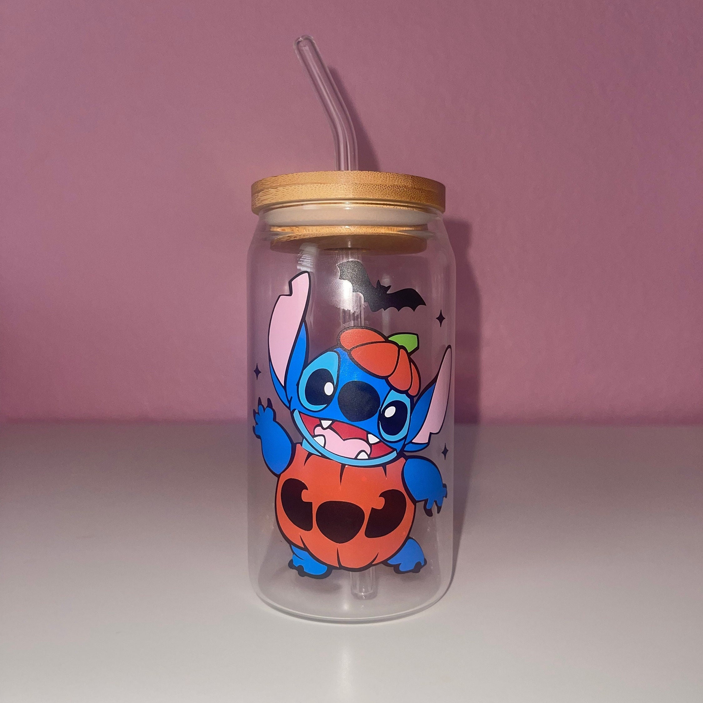 Stitch Glass Cup / Stitch Boba Coffee Cup / Lilo and Stitch 