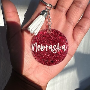 Custom Acrylic Glitter Keychain | Personalized Keychain | Birthday Gift | Resin Keychain |