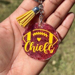 Kansas City Chiefs Keychain | Glitter Keychain | KC Chiefs | Birthday Gift |
