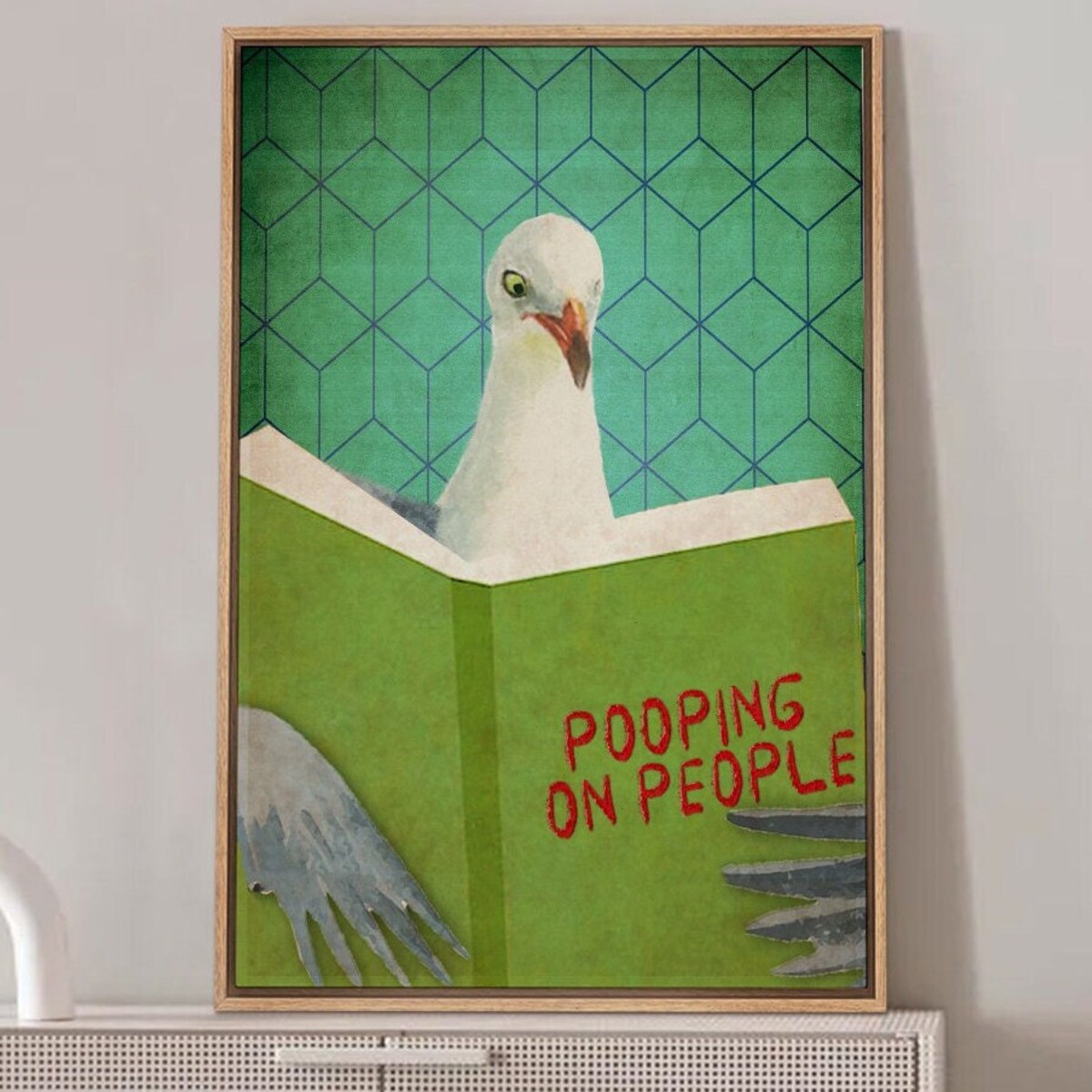 Framed Canvas Wall Art, Cute Pigeon Bird Animal Print, Funny Toilet Bathroom Humor Sign, Cheeky Laundry Artwork, Fun Gifts Trendy Home Decor - Etsy