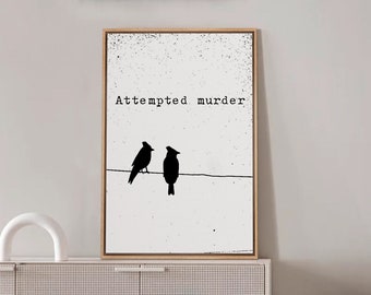 Framed Canvas Wall Art, Bird Wall Art, Animal Wall Art, Black & White Neutral Decor, Wabi Sabi Art, Quote Wall Art, Motivational Wall Art