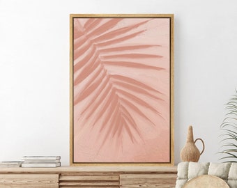 Palm Leaf Print, Modern Tropical Watercolor, Silhouette, Canvas Print Wall Art, Nature Print, Nature Landscape Art, Landscape Wall Decor