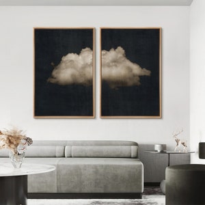 Cloud Wall Art, Framed Canvas Art, Wall Art Prints, Black White Wall Art, Cloud Art Print, Abstract Wall Art, Minimalist Wall Art