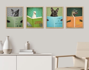 Set of 4 Framed Prints Wall Art Set, Funny Bathroom Humor Sign, Quote Wall Art, Motivational Wall Art, Modern Art Prints, Bathroom Decor