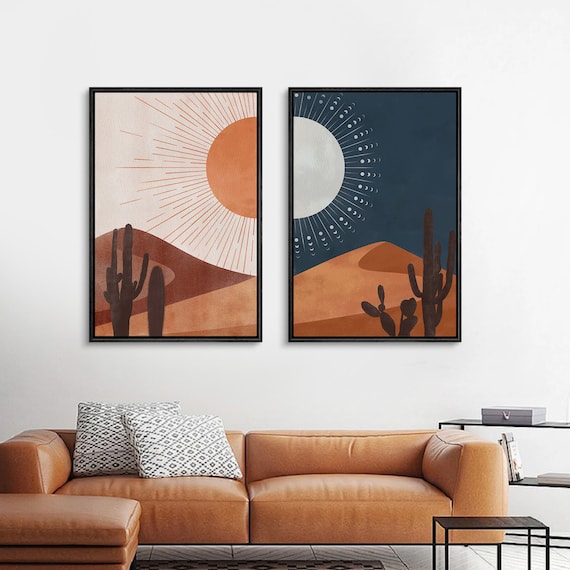 Stampa artistica da parete con cactus dell'Arizona, paesaggio deserto bohémien, stampa di paesaggio del deserto dell'Arizona, poster su tela per soggiorno, camera da letto, ufficio, camera da letto