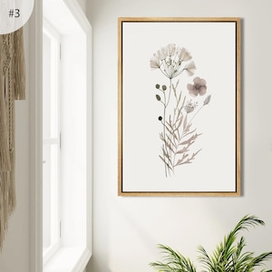 Framed Canvas Wall Art Prints Set of 3 Wildflower Botanical Floral ...