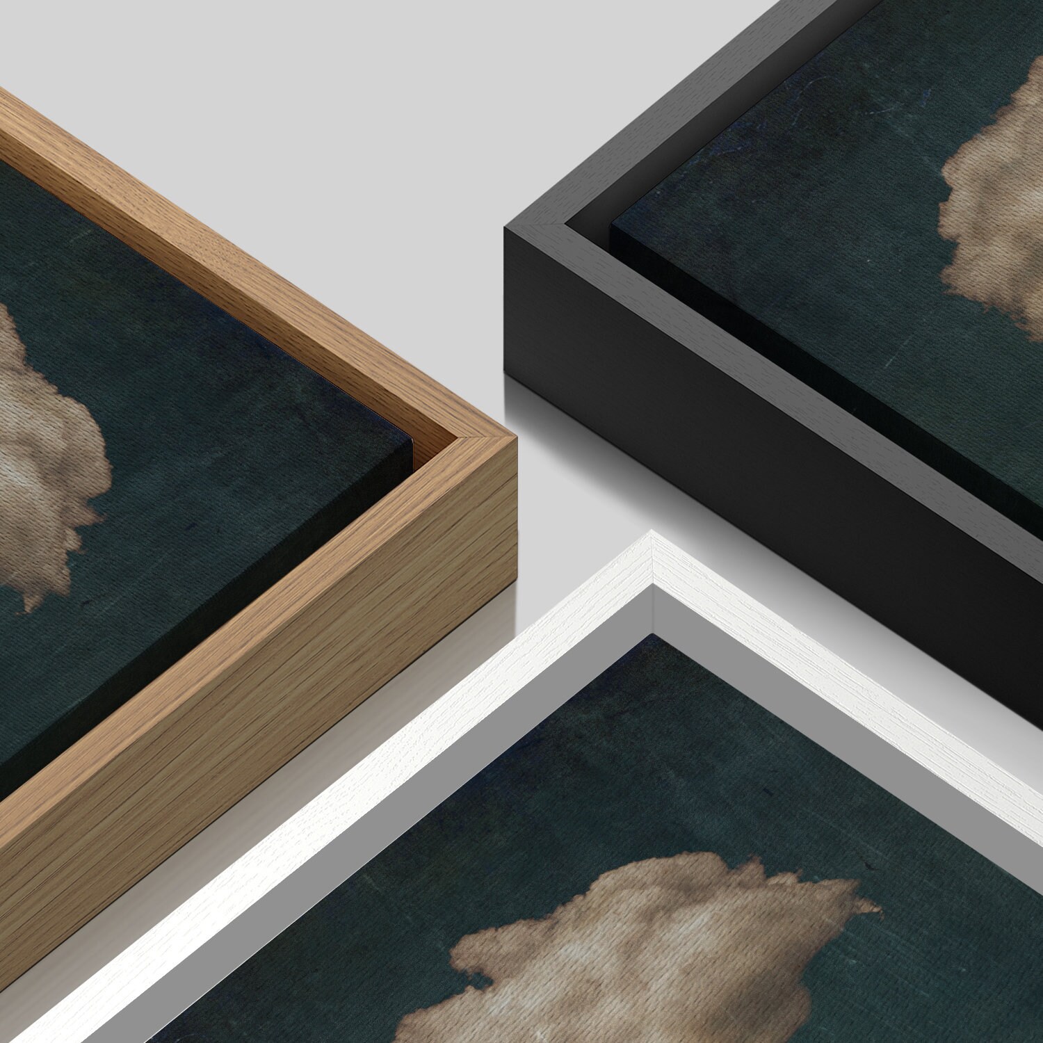 Framed Canvas Wall Art Set of 3 Cloud Print Abstract Cloudy Sky Art ...