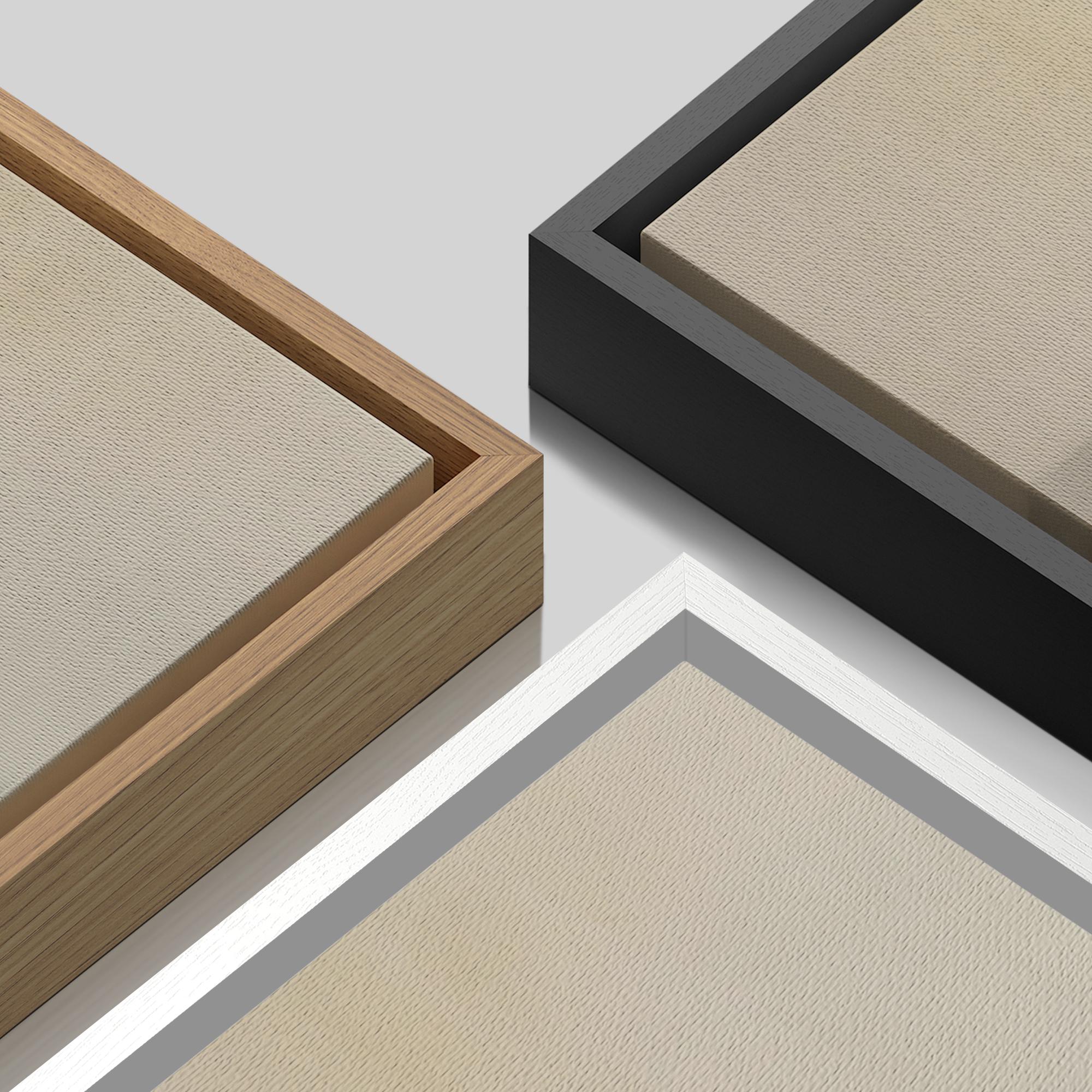 Minimalist Abstract Wall Art Set of 3 - Framed Black Beige Canvas ...