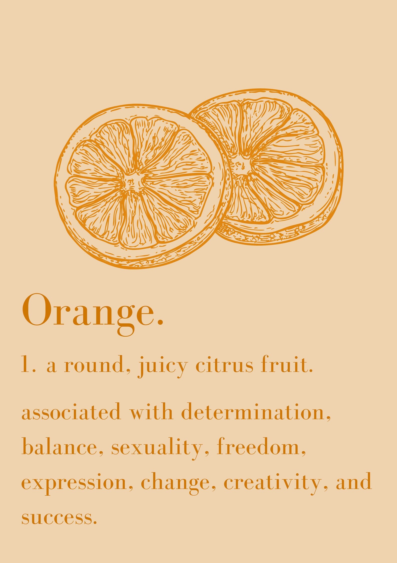 Orange Definition Printable Digital Download Art Print Etsy Australia