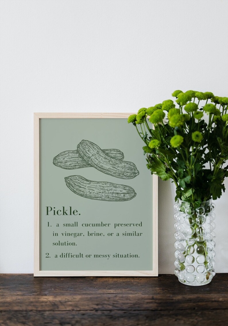Definition Pickle Printable Artwork Digital Download Etsy