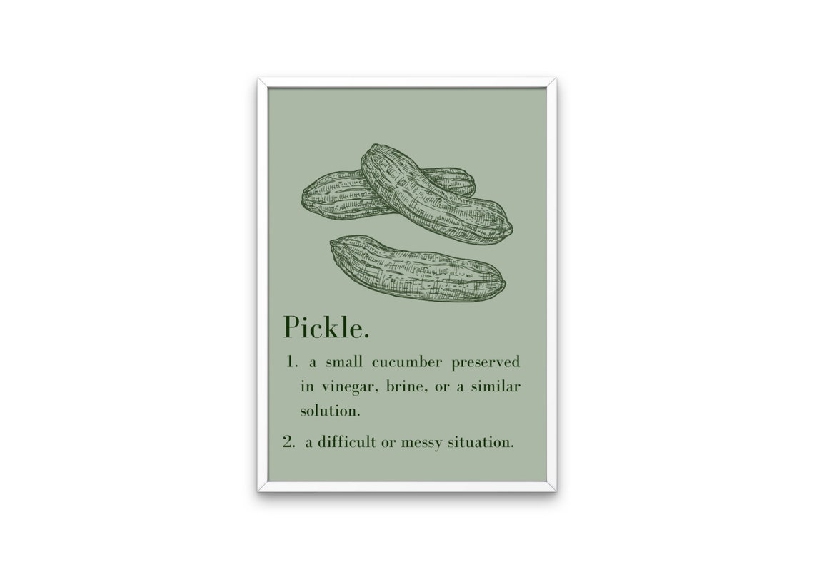 Definition Pickle Printable Artwork Digital Download Etsy