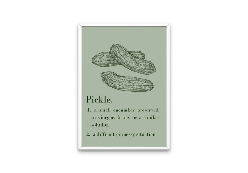 Definition Pickle Printable Artwork Digital Download Etsy