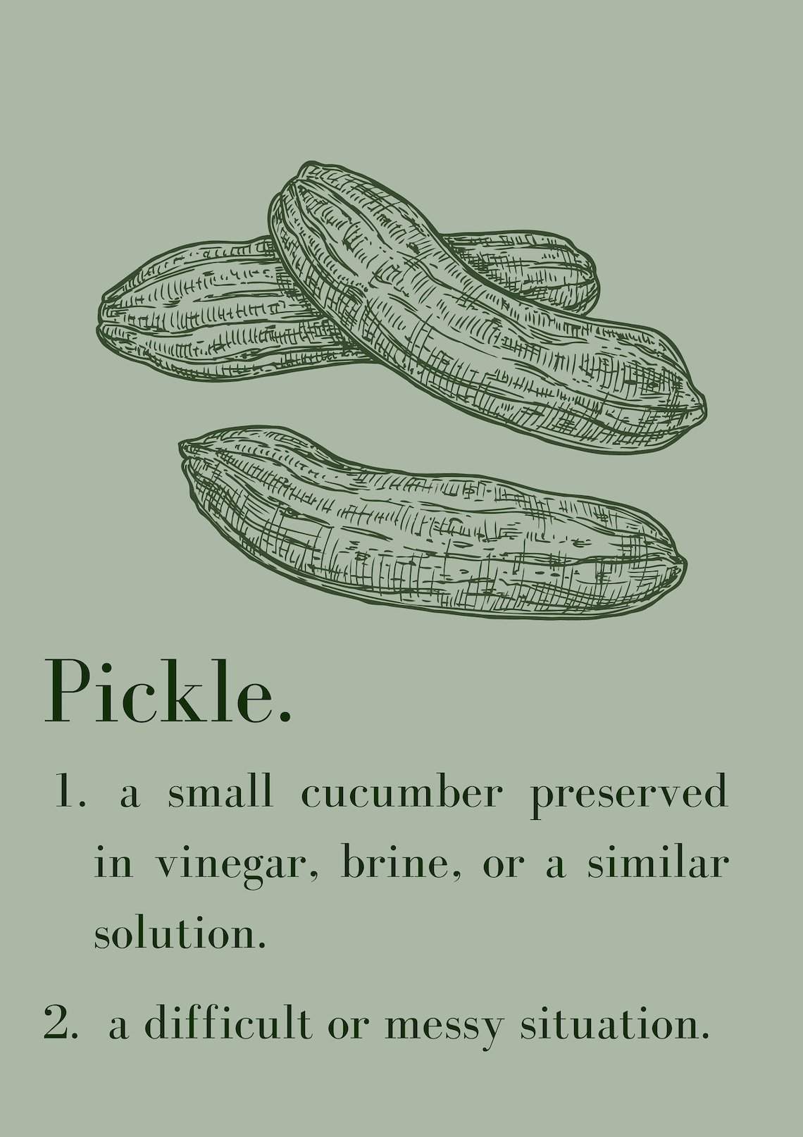 Definition Pickle Printable Artwork Digital Download Etsy