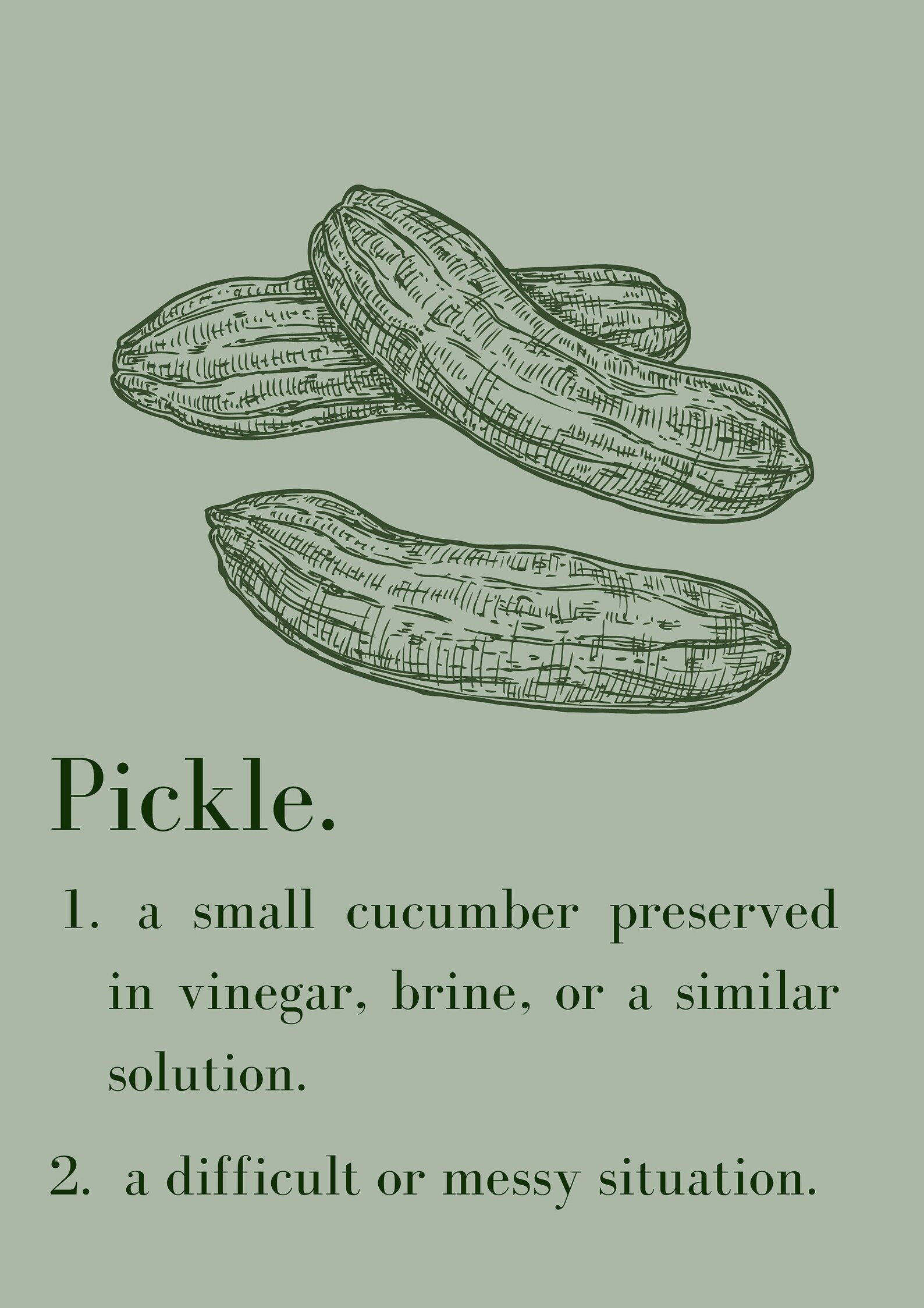 Definition Pickle Printable Artwork Digital Download Etsy