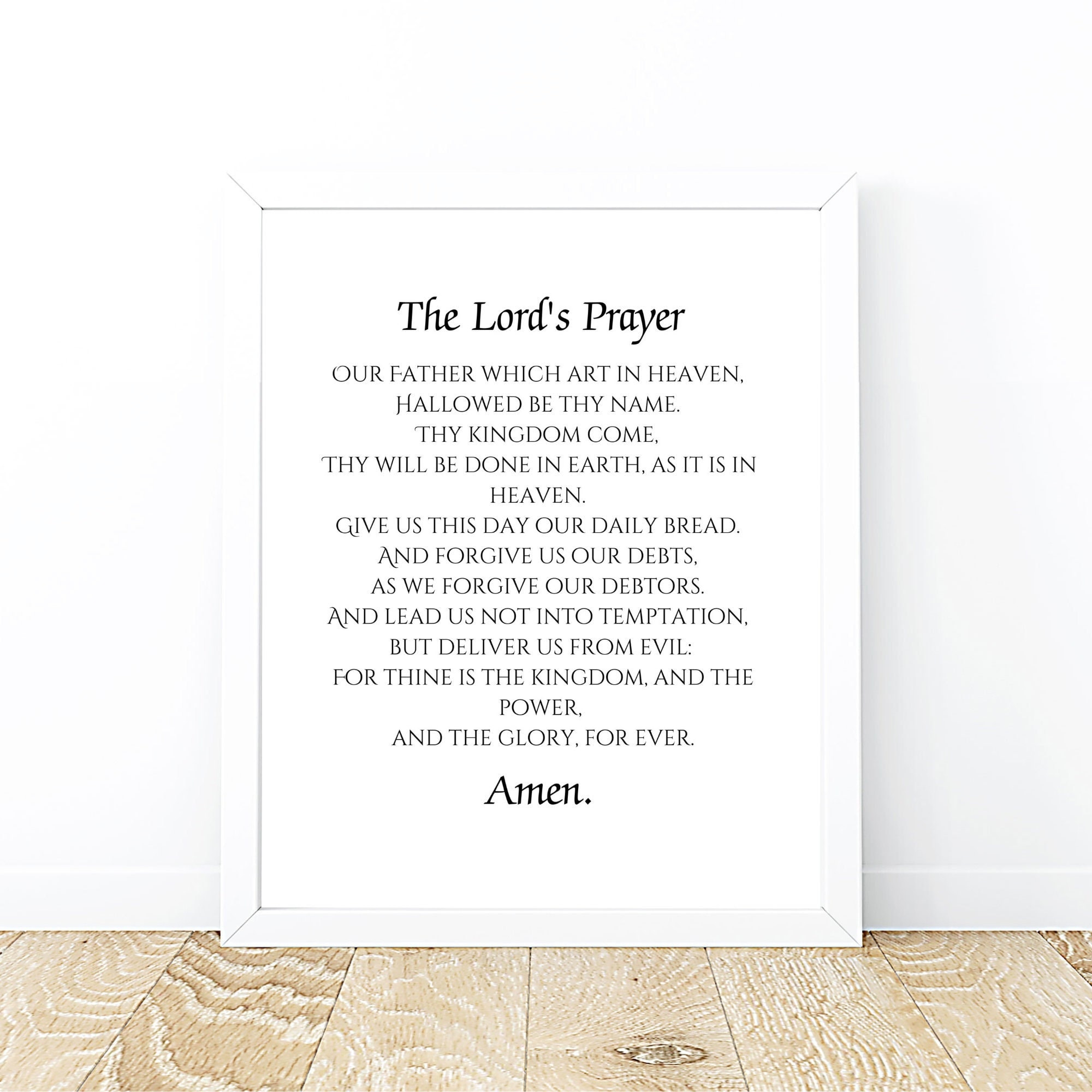 The Lord's Prayer Printable, Our Father Which Art in Heaven Scripture, Mathew 6:9-13 KJV, Bible ...