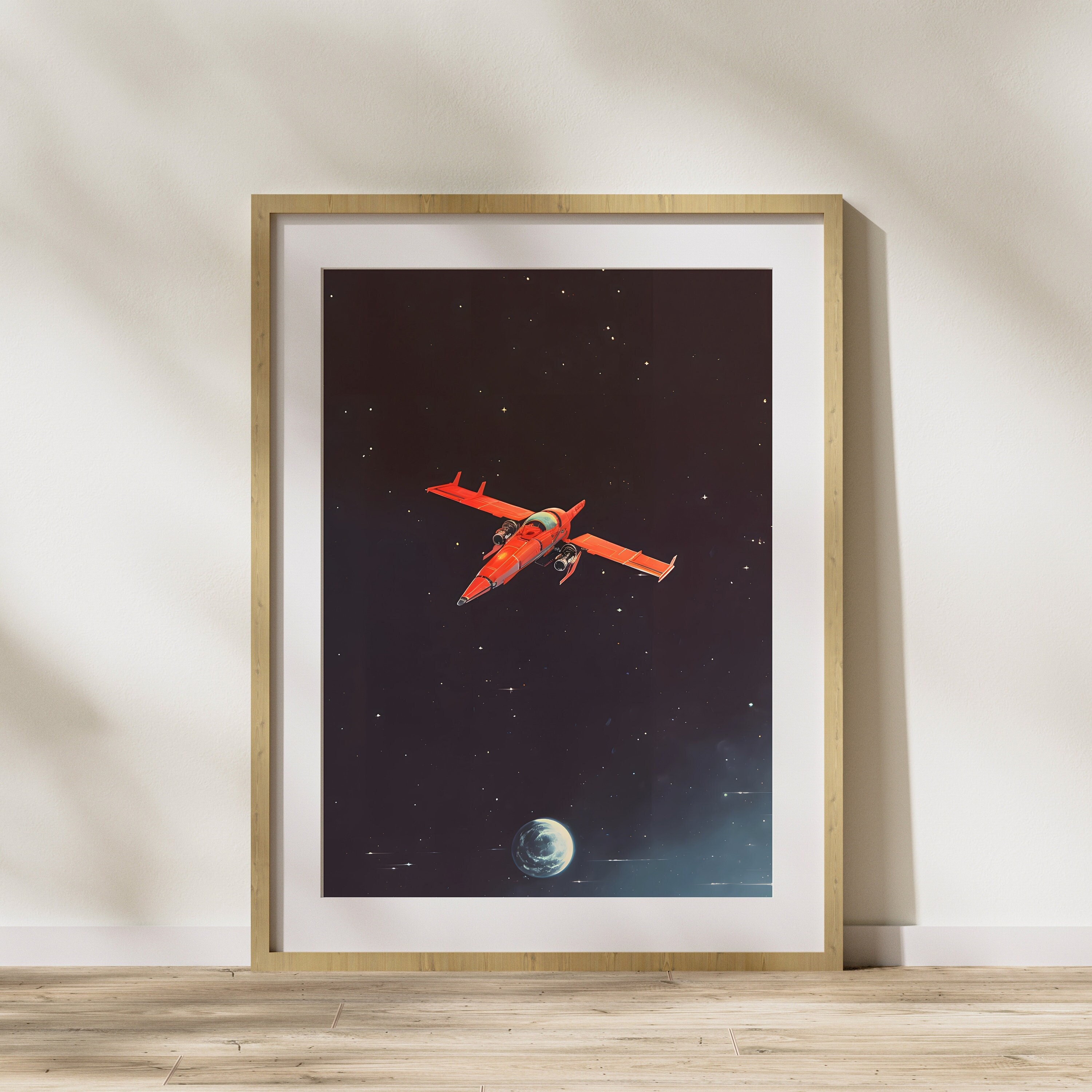 Retro Sci Fi Art Print Space Ship Poster Vintage Science - Etsy