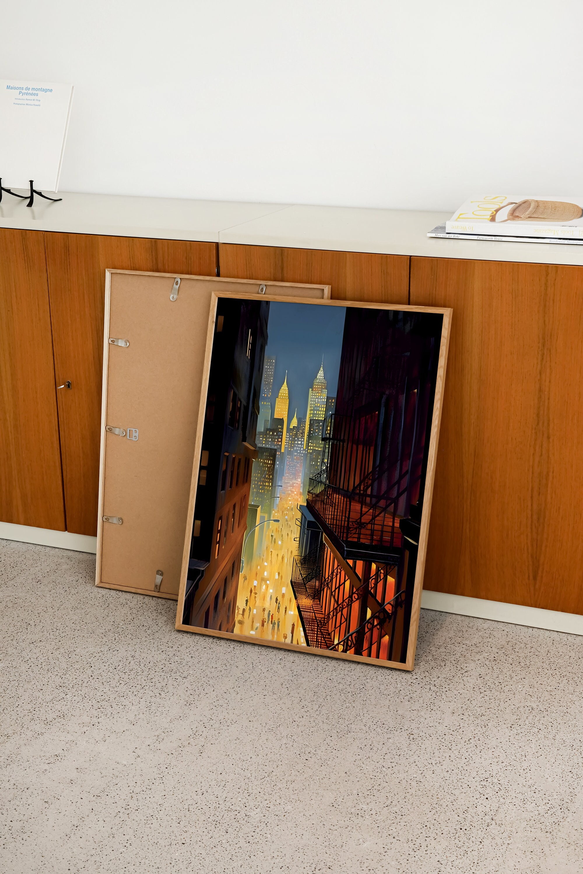 City Night Life The New Yorker Inspired Art Print, Vintage/Retro Art, Modern Magazine Poster, Cityscape Painting, Wall Art for Home Decor