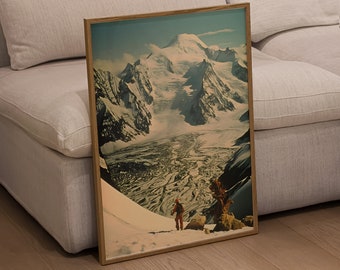 Frozen Exploration Vintage National Geographic Inspired Poster Print, Antarctica Ice Landscape, Retro Natural Scenery Art for Home Decor