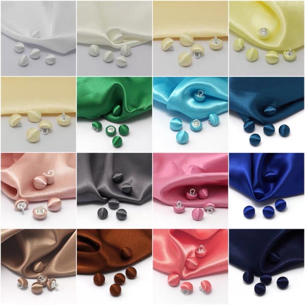 10 PCs bridal prom satin buttons 26 colors FREE SHIPPING diameter 0.51/0.55/0.59/0.67 inches