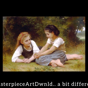 Die Nusssammler | William-Adolphe Bouguereau | Leinwandbild Malerei Poster Digitaldruck