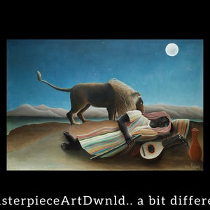 El gitano durmiente / Henri Rousseau / lienzo pared arte pintura cartel impresiones digitales