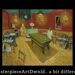 Das Nachtcafe | Vincent van Gogh | Leinwand Wandkunst Malerei Poster Digitaldrucke