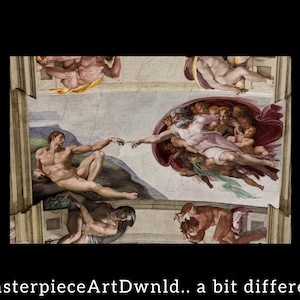 The Creation of Adam | Michelangelo | canvas wall art painting poster digital prints