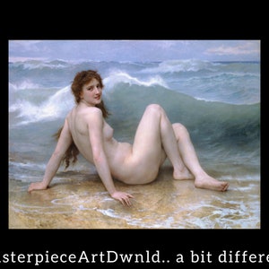 Die Welle | William-Adolphe Bouguereau | Leinwand Wandkunst Malerei Poster Digitaldrucke