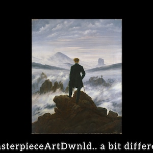 Wanderer above the Sea of Fog | Caspar David Friedrich | canvas wall art painting poster digital prints