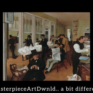 A Cotton Office in New Orleans | Edgar Degas   | canvas wall art painting poster digital prints