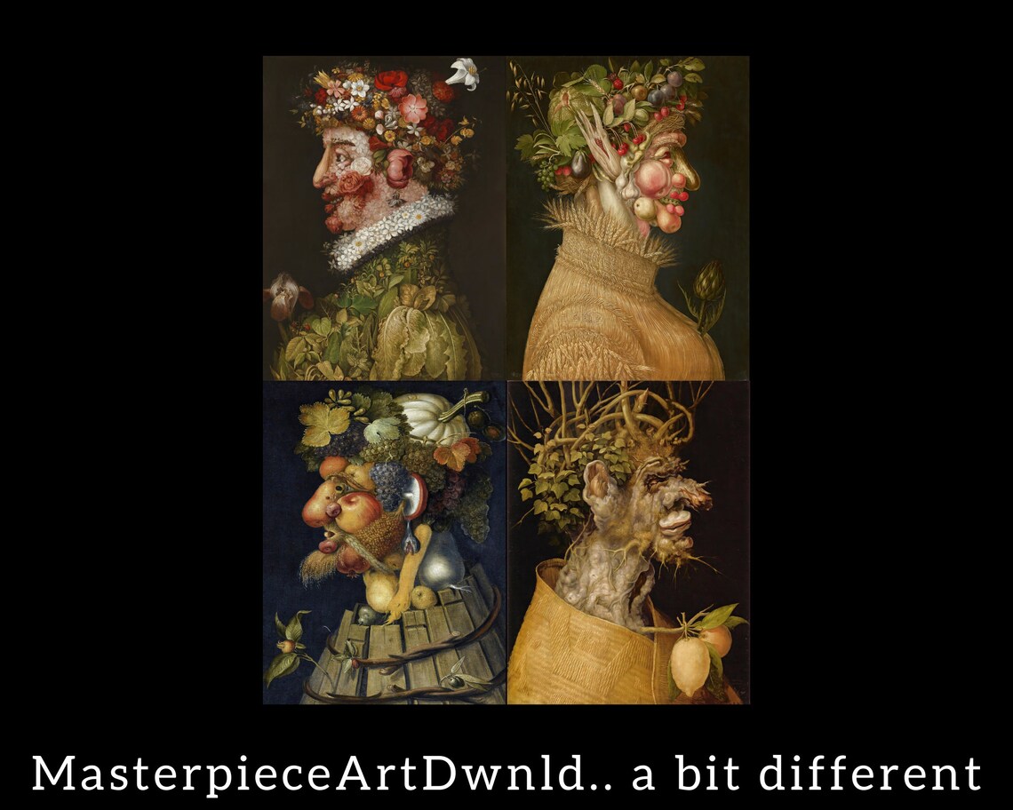 Masterpiece Set of 4 | the Four Seasons | Giuseppe Arcimboldo | Canvas ...