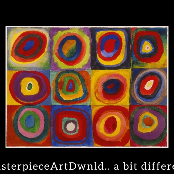 Colour Study. Squares With Concentric Circles | Wassily Kandinsky | canvas wall art painting poster digital prints