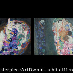 Masterpiece Set of 2 | Gustav Klimt | canvas wall art painting poster digital prints