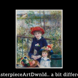 Two Sisters (On the Terrace) | Pierre-Auguste Renoir | canvas wall art painting poster digital prints