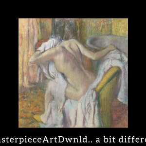 風呂上がりに体を乾かす女性 | エドガー・ドガ | キャンバス ウォールアート 絵画 ポスター デジタルプリント