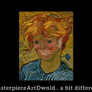 Young Man with Cornflower | Vincent van Gogh | canvas wall art painting poster digital prints