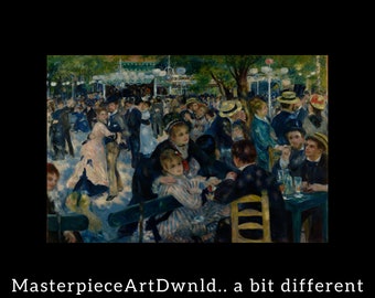 Dance at Le Moulin de la Galette | Pierre-Auguste Renoir | canvas wall art painting poster digital prints