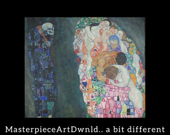 Death And Life | Gustav Klimt | canvas wall art painting poster digital prints