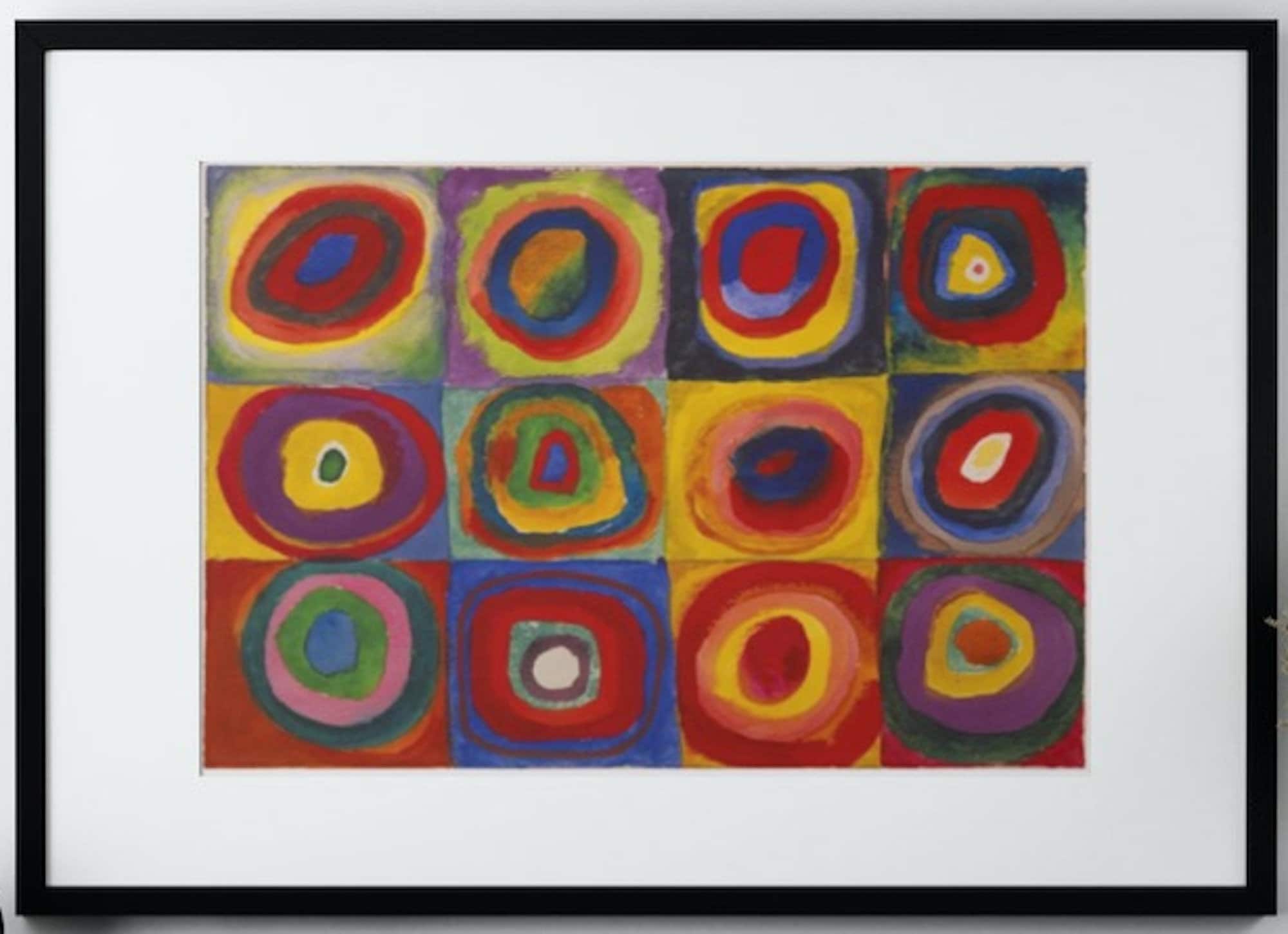 Kandinsky Gemälde 'Kreise Innerhalb Eines Kreises' - Leinwandbild 50x50 Cm - Moderner Wandschmuck