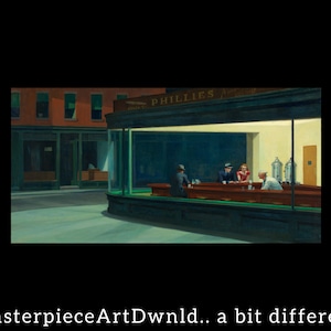 Nighthawks | Edward Hopper | canvas wall art painting poster digital prints