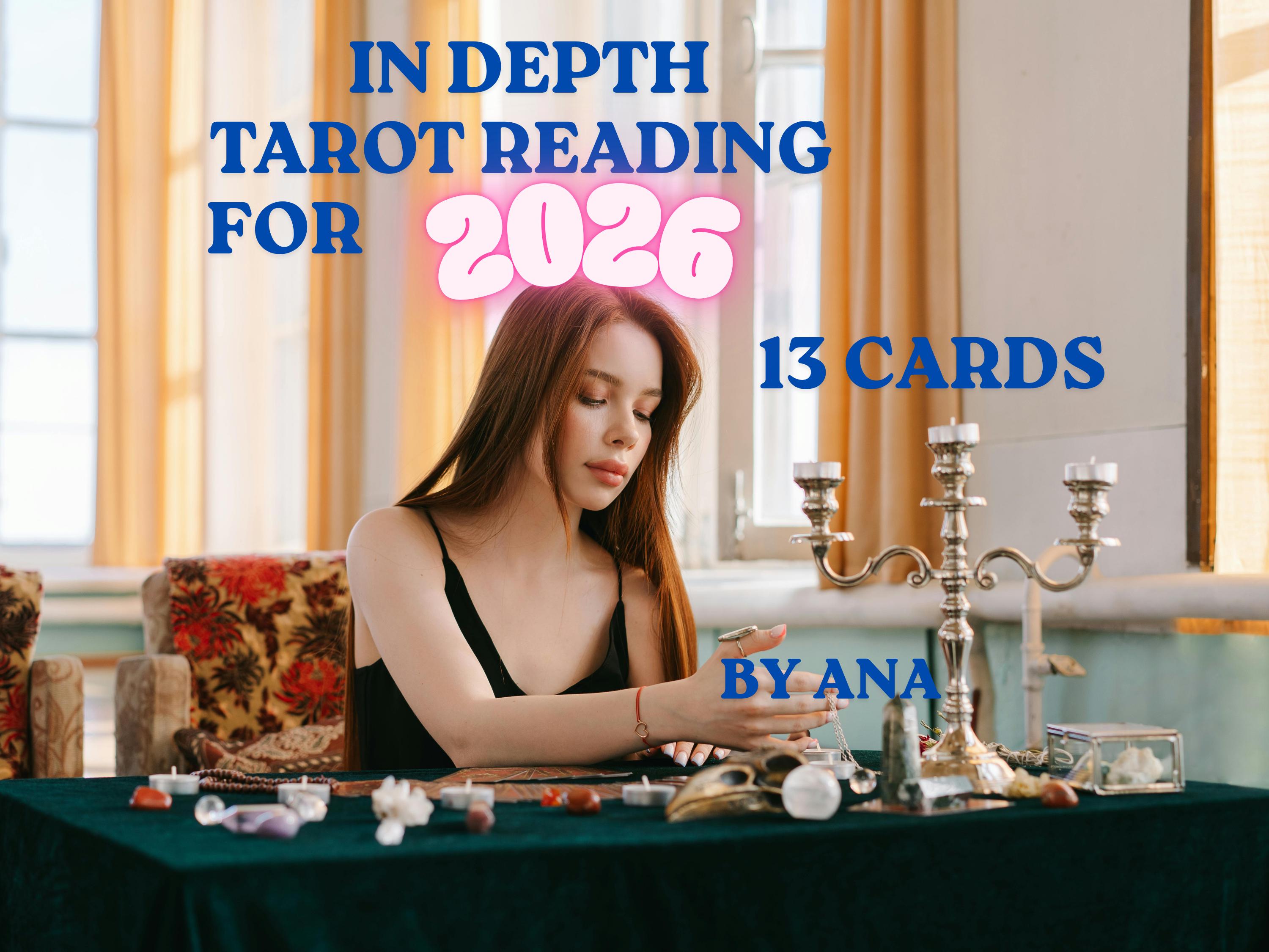 Lecture de tarot annuelle 2026 | Prévision psychique sur 12 mois + 13e carte bonus | Un aperçu mois par mois de l'amour, de l'argent et de la destinée