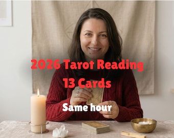 2026 Tarot Reading - 13-Card Psychic Reading - One Card Per Month - Year Ahead - No AI