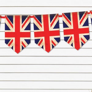Vintage Style Union Jack Celebration Garden Party Bunting & Ribbon