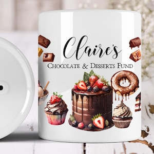 Personalisierte Keramik Schokolade & Dessert Fund Spardose Spartopf Geschenkidee