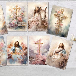 8 Vintage Stil Religiöse Osterkarten Topper Kartenherstellung Tags Verzierungen